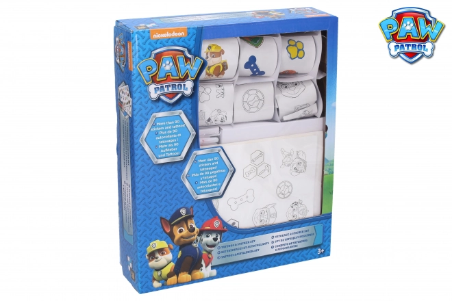 Paw Patrol farvelægningsklistermærker og tatoveringer