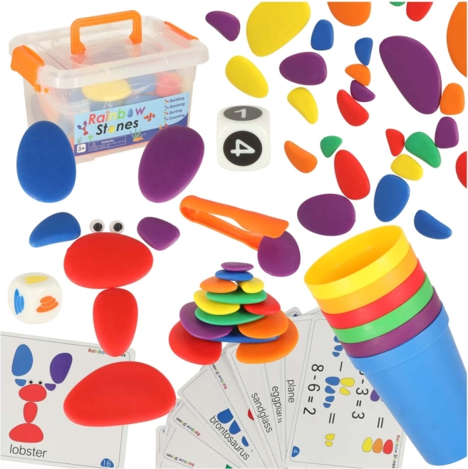 Kreative farvede sten montessori 65 stk.