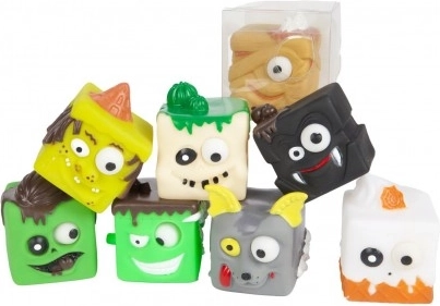 Antistress klemmekube monster i silikone 6 × 6 cm, mix af varianter