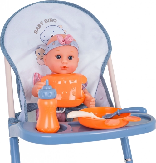 Stabil høj stol til fodring med tilbehør