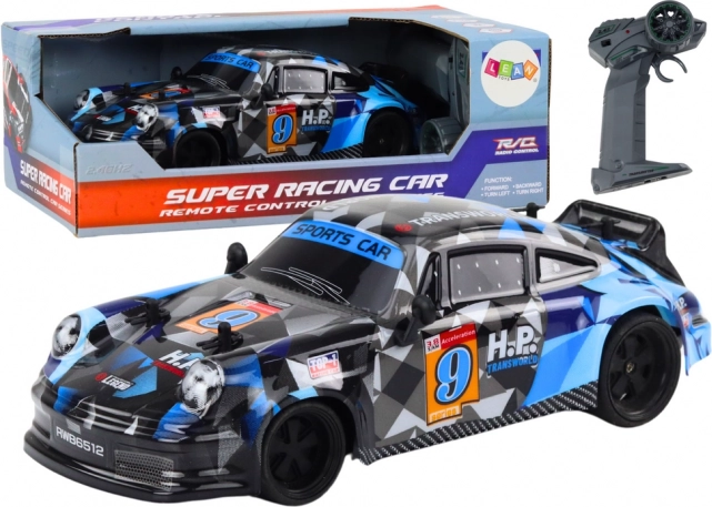 RC driftbil 1:18 med gummihjul – blå