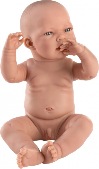 Llorens New Born drengebaby – realistisk dukke med fuld vinylkrop 43 cm