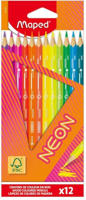 Farverige blyanter Maped Neon 12 stk