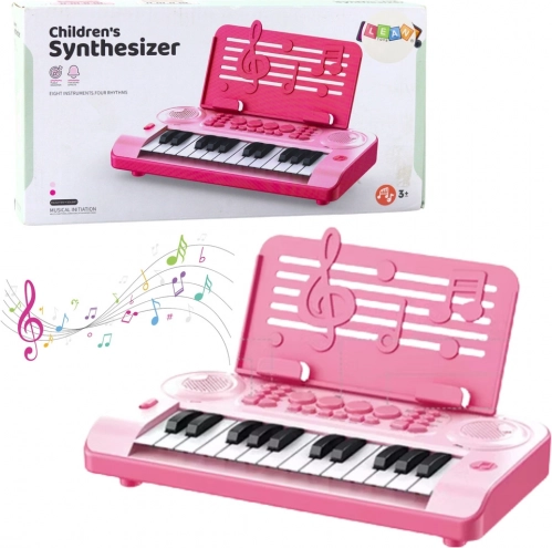 Elektronisk læringsklaver til børn, 24 tangenter, pink