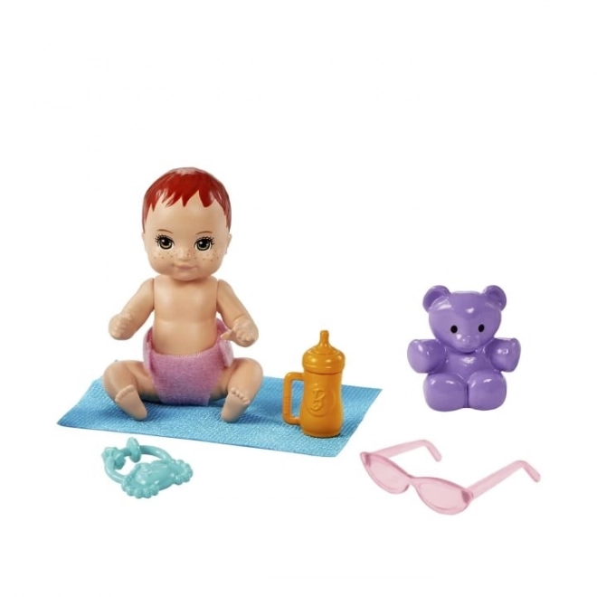 Dukke Barbie Babysitter Skipper Klapvogn + sæt til baby