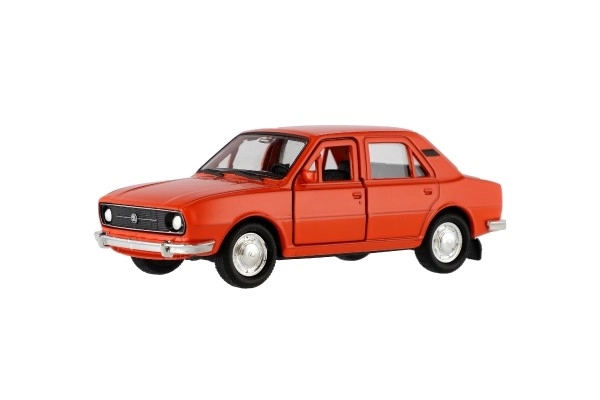 Auto Welly Škoda 105L metal/plast 11cm 1:34-39 på fri hjul 4 farver i æske 15x7x7cm