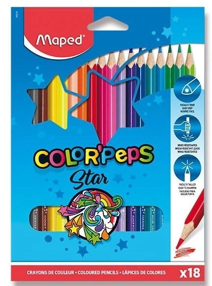 MAPED Farveblyanter trekantet Color'Peps 18 stk