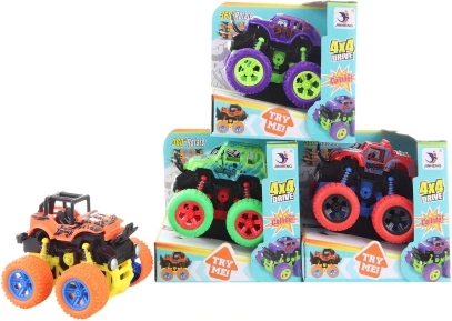 Terrængående bil med friktionsmotor og store gummihjul