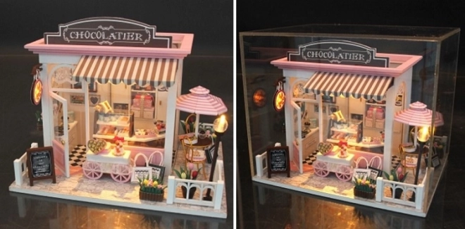 Dvædeti miniature dukkehus Chokoladefabrik
