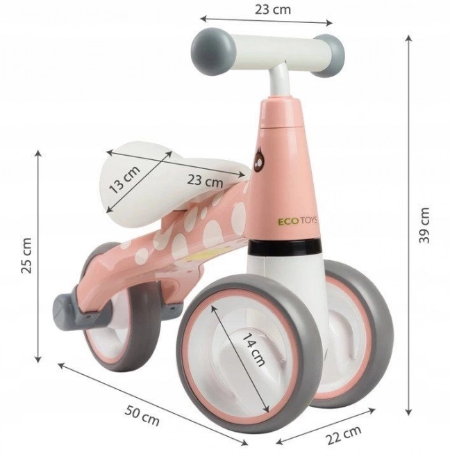 ECOTOYS Løbecykel Flamingo lyserød