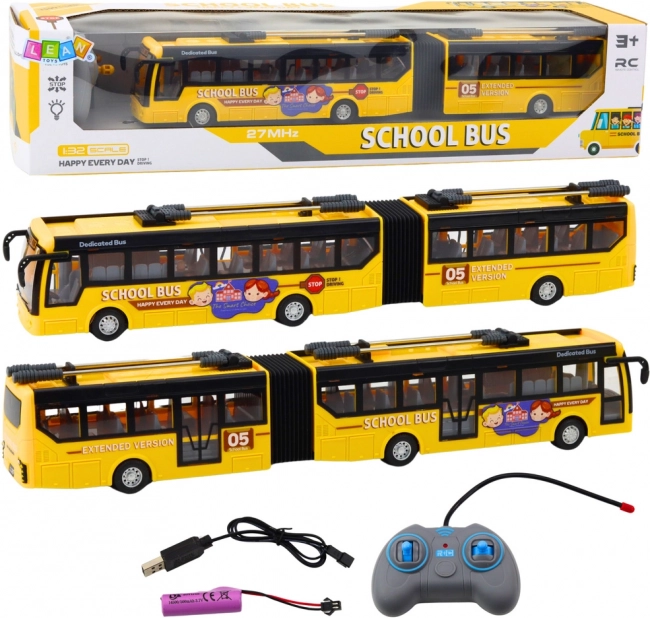 Fjernstyret skolebus Przegubowy 1:32 gul