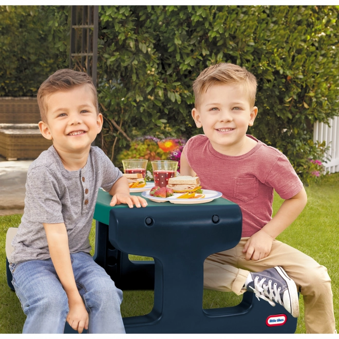 Børnepicnicbord blå-grøn Little Tikes til haven