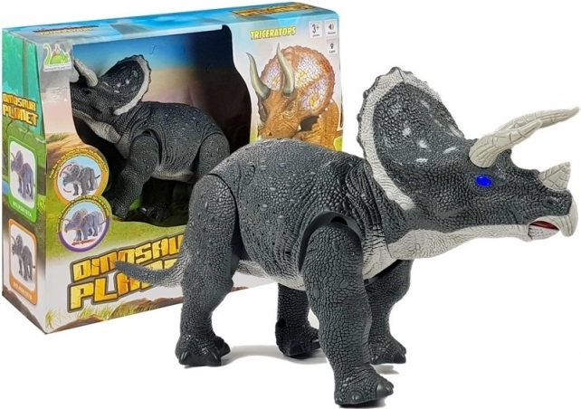 Stor Grå Batteridrevet Triceratops Dino
