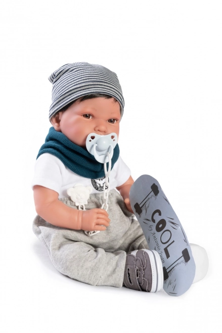 Realistisk babydukke med blød stofkrop Antonio Juan Pipo Hair 42 cm