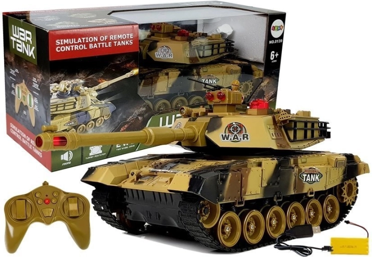 Stor RC-tank 2,4 GHz med lys og lyde, gul