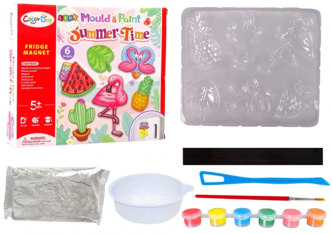 Børne DIY sæt til magneter Flamingo Vandmelon Gips