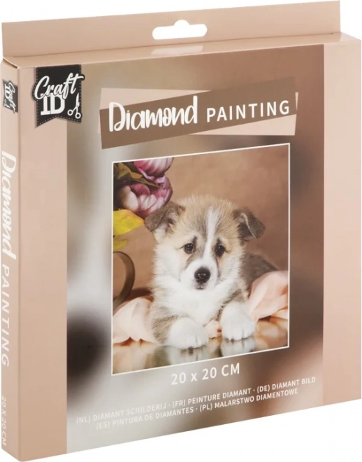 GRAFIX Diamantmaling Sød Hvalp 20x20cm