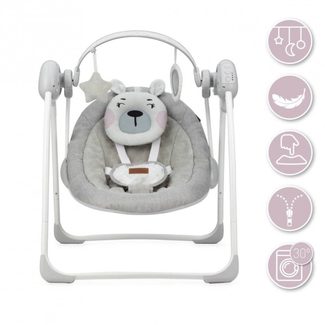 Vippestol med melodier MoMi LISS bjørn pink
