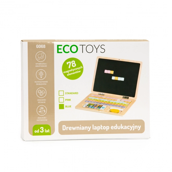 ECOTOYS Træ bærbar med magnetisk skærm - blå