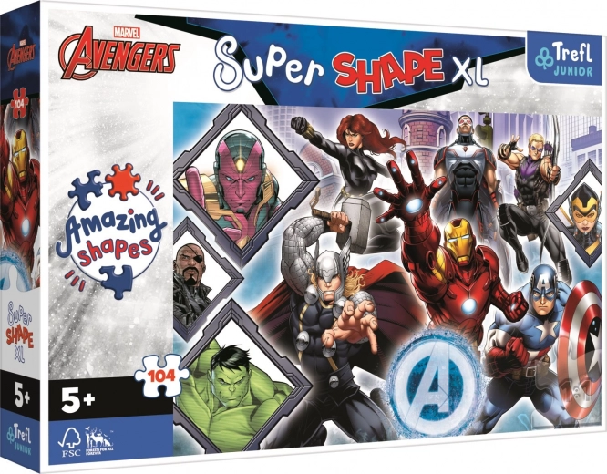 Puslespil 104 brikker XL Super Shape – dine yndlings Avengers