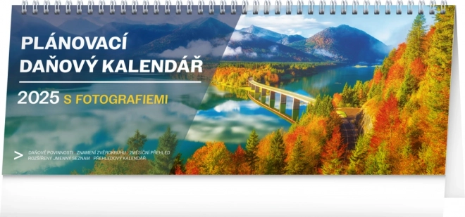 Skrivebordskalender Planlægnings-Skattemæssig med fotografier 2025