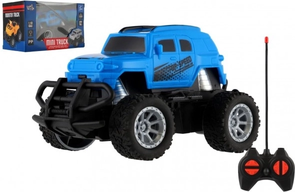 RC mini lastbil 1:43 med fjernbetjening og lys – Blå