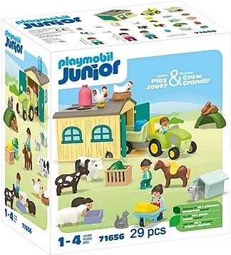 PLAYMOBIL Junior gård med traktor, trailer og dyr