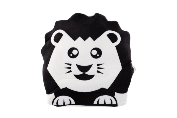 Plys pude 35x30cm sort/hvid i pose 0+