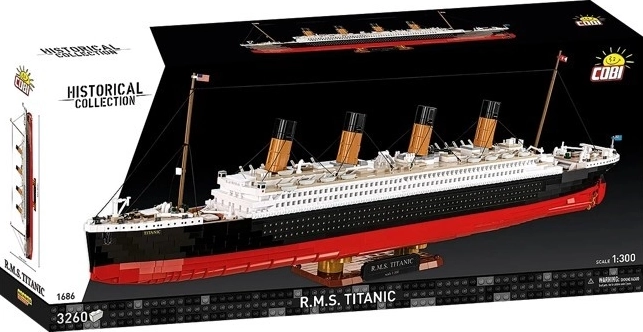 Byggesæt R.M.S. TITANIC – detaljeret skibsmodel 1:300, 3260 klodser