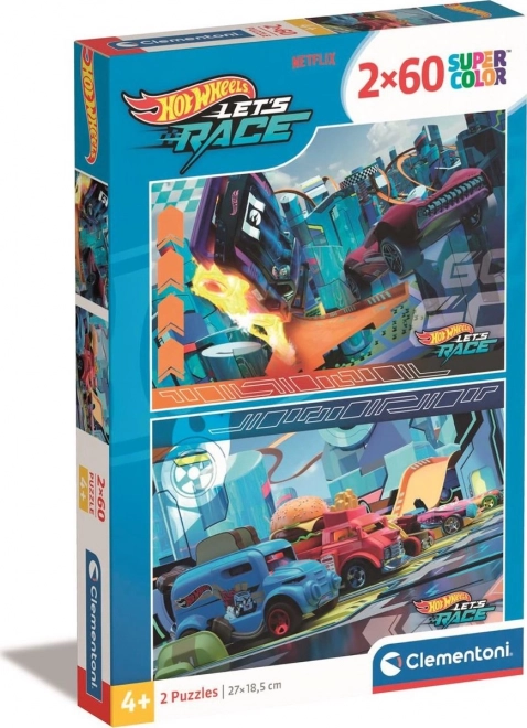 CLEMENTONI Puslespil Hot Wheels 2x60 stykker