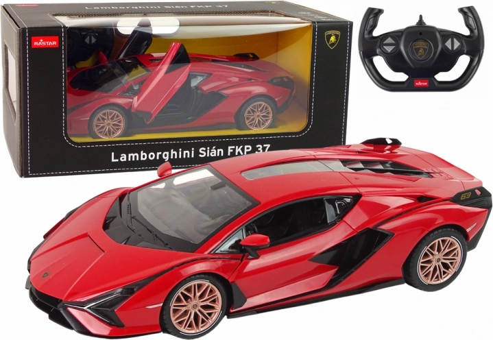 Auto R/C Lamborghini Sian FKP 37 Rastar 1:14 rød med fjernbetjening