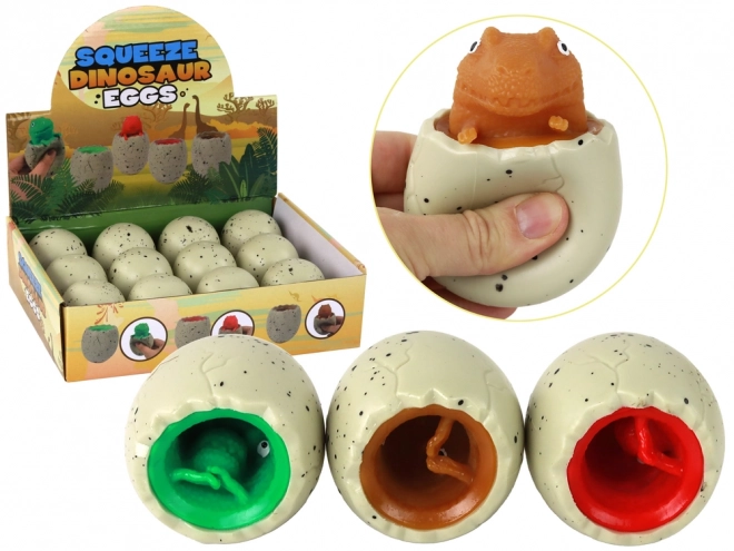 Antistress legetøjsdinosaur i squishy æg