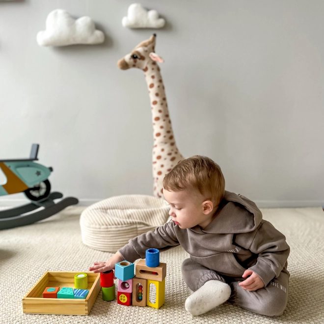 Tooky Toy træ multifunktionelle sensoriske klodser
