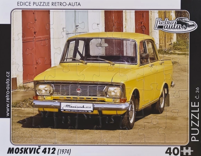 RETRO-BILER Puslespil nr.36 Moskvich 412 (1974) 40 brikker