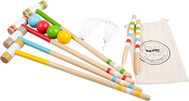 BIGJIGS TOYS børnekroket i træ til haven
