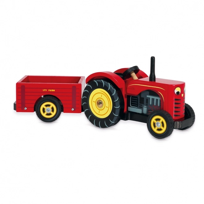 Le Toy Van rød traktor og trailer