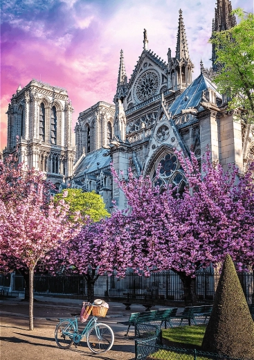 Imponerende motiv af Notre‑Dame i Paris