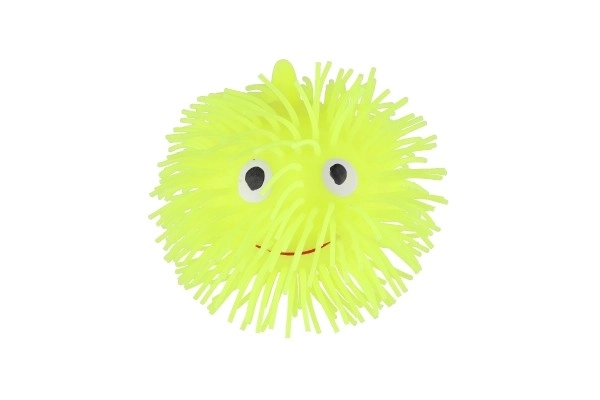 Plysset antistress klemmebold silikone 8cm med lys 4 farver i pose 12 stk. i kasse