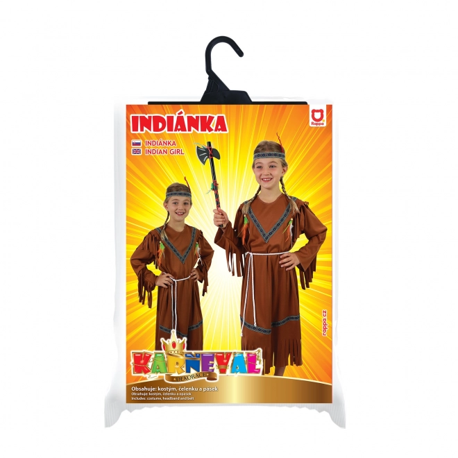 Børnekostume Indianerpige med pandebånd
