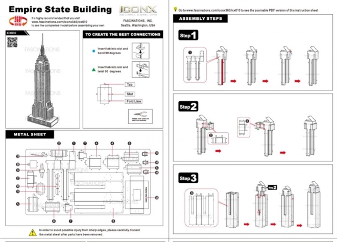 3D metalmodel Empire State Building METAL EARTH
