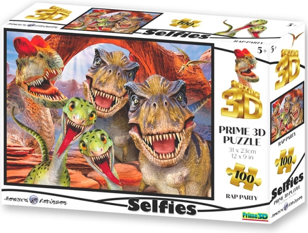 Puzzle Selfie Raptor med 3D-effekt, 100 brikker