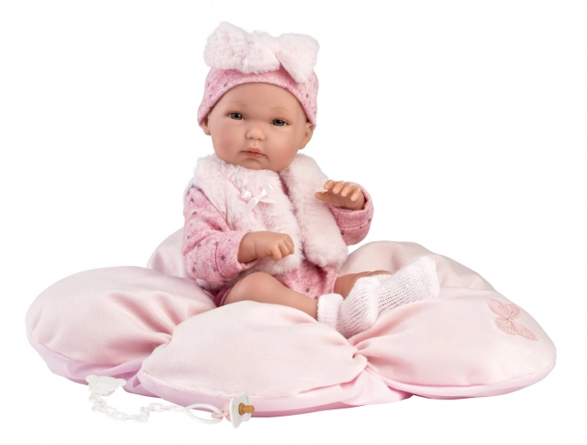Llorens 63592 NEW BORN PIGE - realistisk babydokke med hele kroppen i vinyl - 35 cm