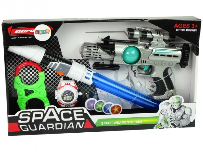 Sæt med rumvåben Space Guardian med laserpistol og sværd