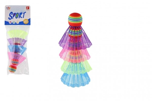 Farverige badmintonbolde