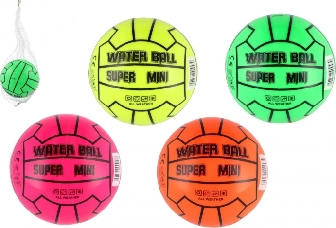 Mini vandbold 14 cm i net – 4 neonfarver