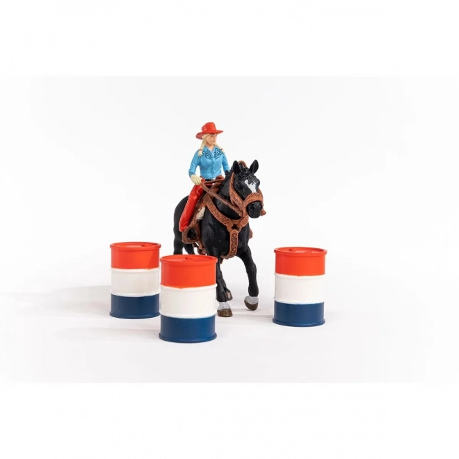 Sæt af figurer Farm World Cowgirl og Løb om Tønden