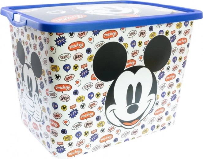 opbevaringsboks i plast 23 l mickey mouse med låg