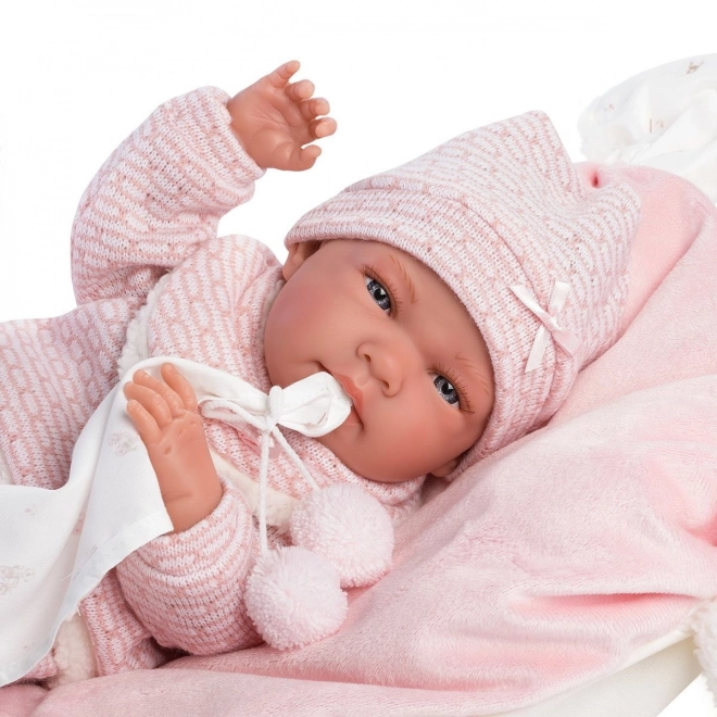 Llorens 73860 NYFØDT PIGE - realistisk dukke baby med fuld vinylkrop - 40 cm