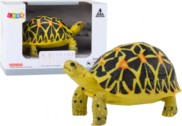 Realistisk samlerfigur af skildpadde – gul og sort