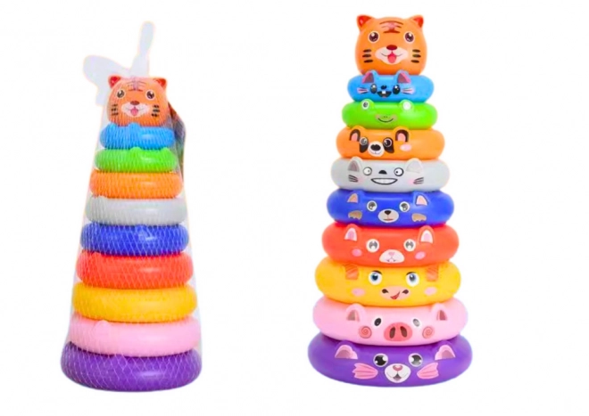 Pyramida med Dyreklistermærker Tiger farverige